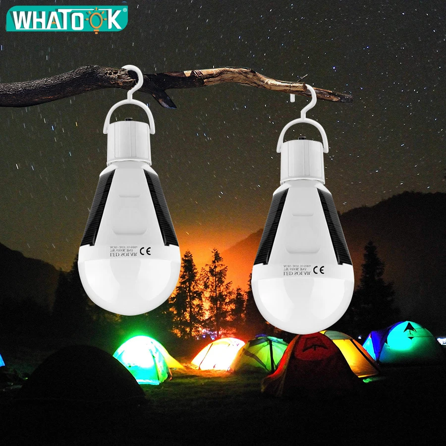 LED Solar Power Bulb Protable LED Solar Lights Rechargeable Lampada LED Waterproof Outdoor Camp Tent Garden Lights Dropshipping