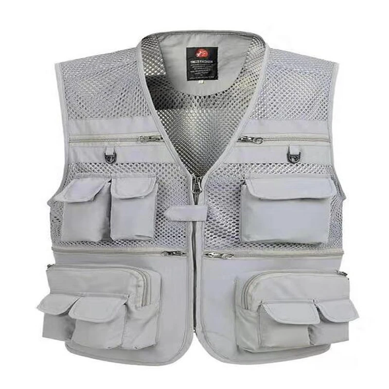 Brieuces Summer Outdoors Tactical Mesh Vest Men Breathable Shooting Multi Pockets Vest Shooting Waistcoat Sleeveless Jacket coat