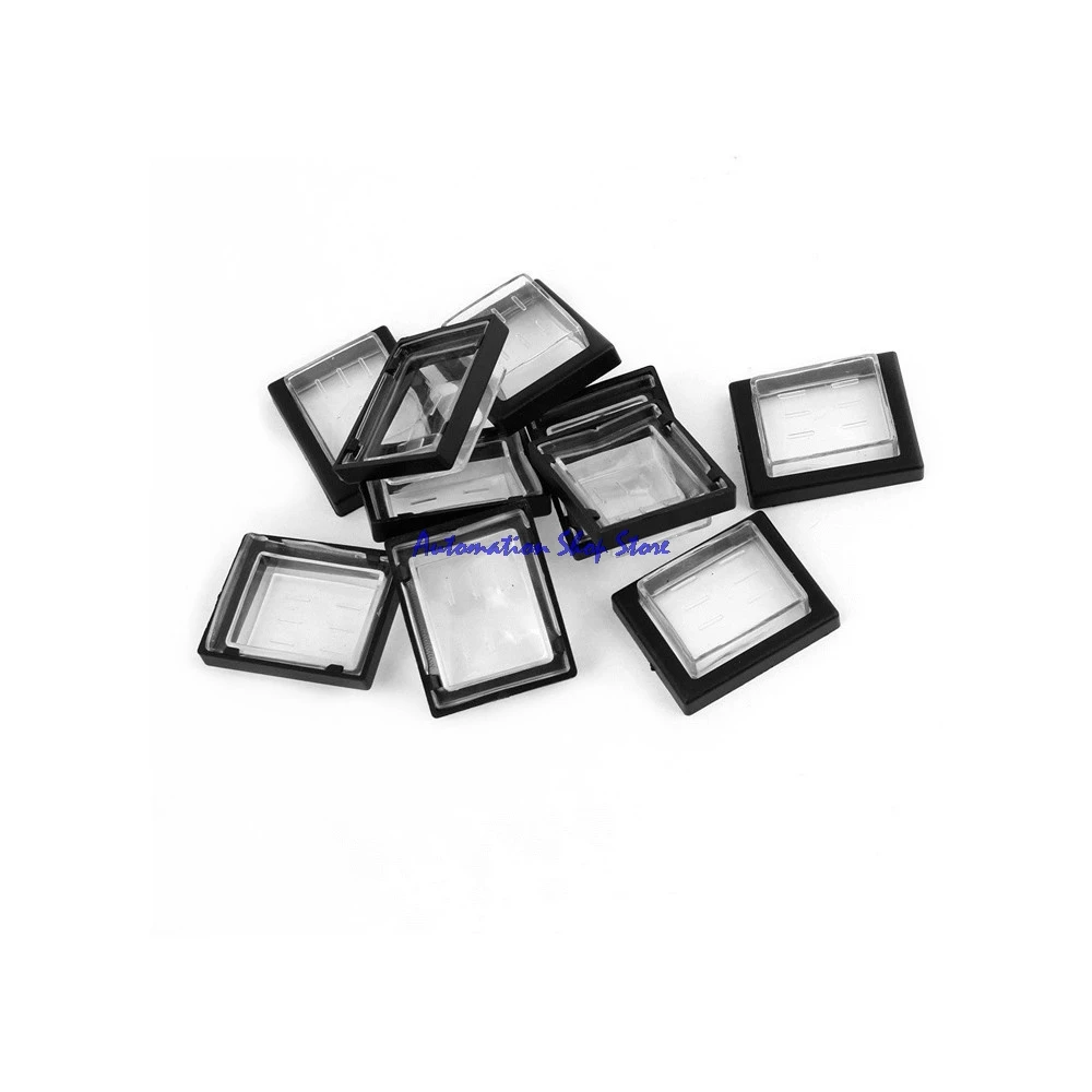 5 Pcs Clear Black Rectangle KCD4 Rocker Switch Covers Waterproof  Caps Protectors