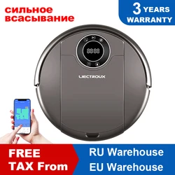 LIECTROUX Robot Vacuum Cleaner ZK808, WiFi App,3000pa Suction, Map Navigation, Smart Memory,UV Lamp,Wet Dry Mop,Brushless Motor