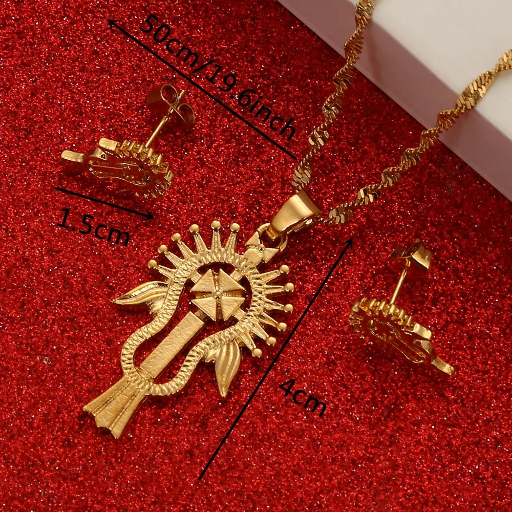 Ethiopian Eritrea Habesha Gold Color Jewelry Sets African Set Women Wedding Gifts African Jewelry