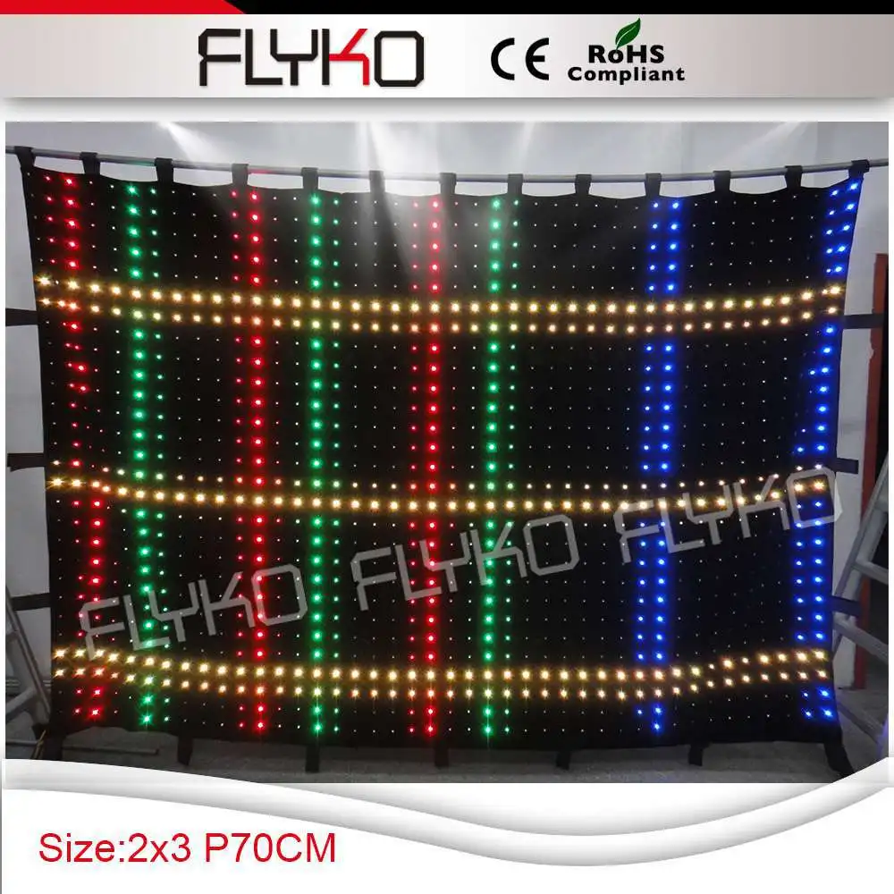 

FLYKO free shipping p7 2x3m led video curtain star cloth