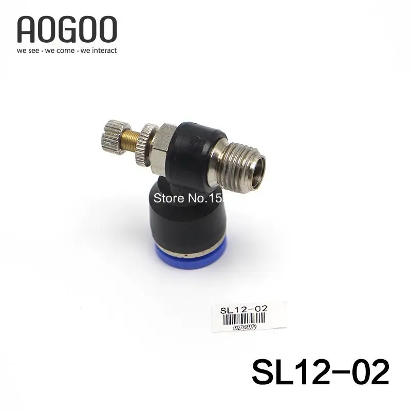 10Pcs/lot Tube 12mm Thread G1/4 Pneumatic Throttle Valve Pneumatically Quick Connector Exhaust Valve SL12-02