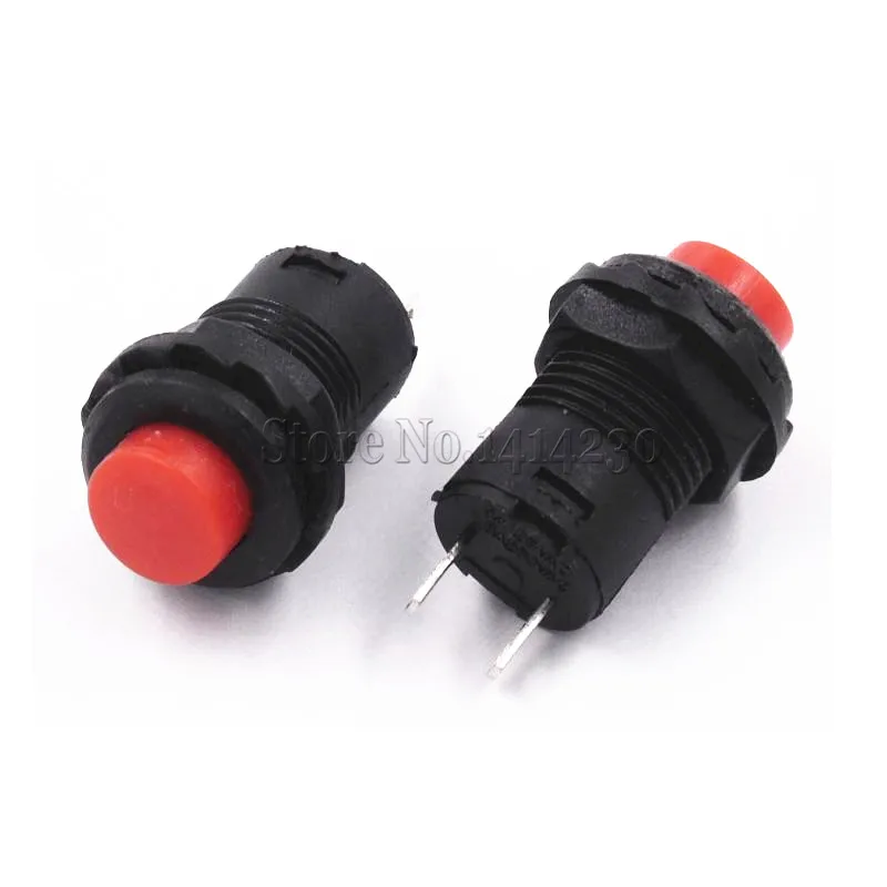 10PCS Mini Small Round Button Red Green Self-locking Push button Switch Latching ON/OFF 12mm 3A 125V 1.5A 250V AC