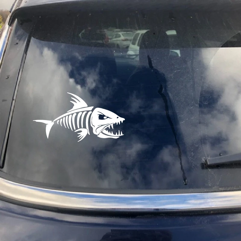 Skeleton Fish Decal Car Window Decor , Saltwater Monster Fish Vinyl Sticker Fisherman for Apple Macbook Pro / Air Decoration