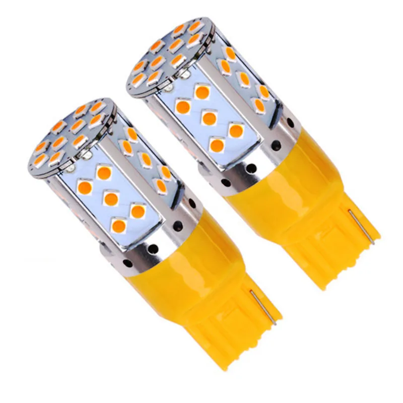 

WTS 2pcs 1156 PY21W car Canbus Turning Signal light T20 7440 P21W LED Lamp Tail Rear bulb DC 12V 24V Amber for ford focus 2