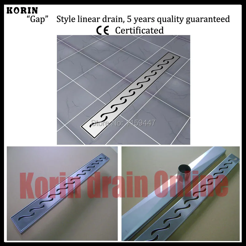 

1000mm "Wave" Style Stainless Steel 304 Linear Shower Drain, Vertical Drain, Floor Waste, Long floor drain, Shower channel
