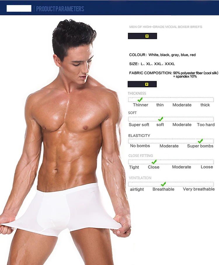 Male Underwear Mens Boxer Men\'s Sexy Underpants For Men Panties Summer Ice silk Comfortable Cuecas Soft Cueca Boxer Ropa Pants