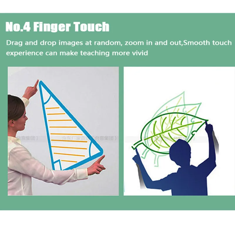 Finger touch screen smart board 10 points multi touch interactive whiteboard based Laser Optical Technology