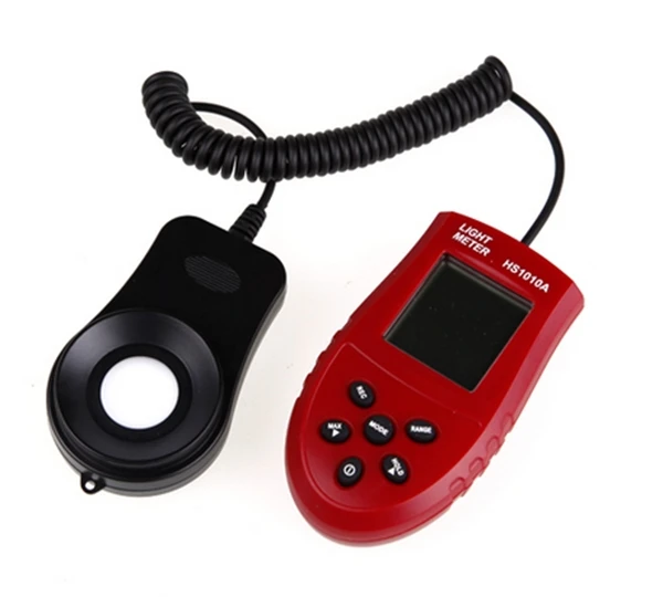 New 200,000 Lux Automatic HS1010A LCD Digital Light Meter Luxmeter Lux/FC Meters Illumination Handhold Light Luminometer