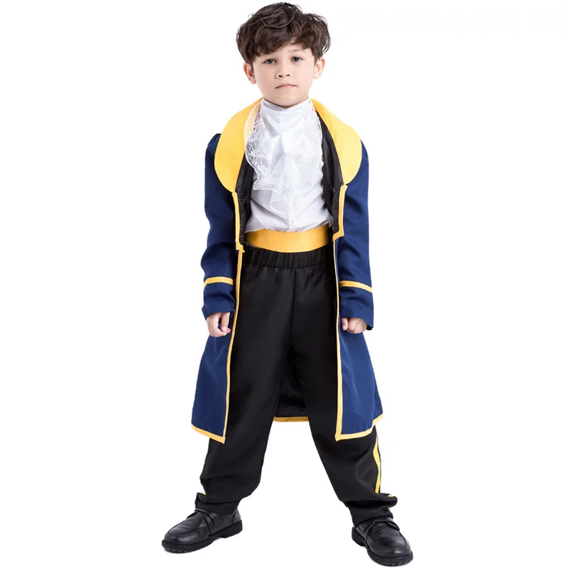 Boys Prince Beauty And The Beast Cosplay Costume Halloween Fantasy Outfit For Children Kids