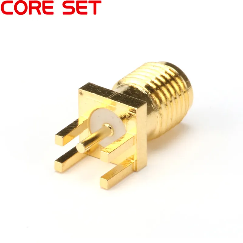 10Pcs SMA Female Jack Connector For 1.6mm Solder Edge PCB Straight Mount Gold plated RF Connectors Receptacle Solder