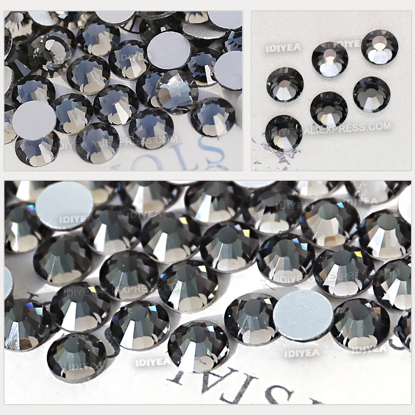 Black Diamond SS3 SS4 SS5 SS6 SS10 SS20 SS30 to DIY Nail Art Rhinestones Glitter Crystals Jewelry Non HotFix stone Decor strass