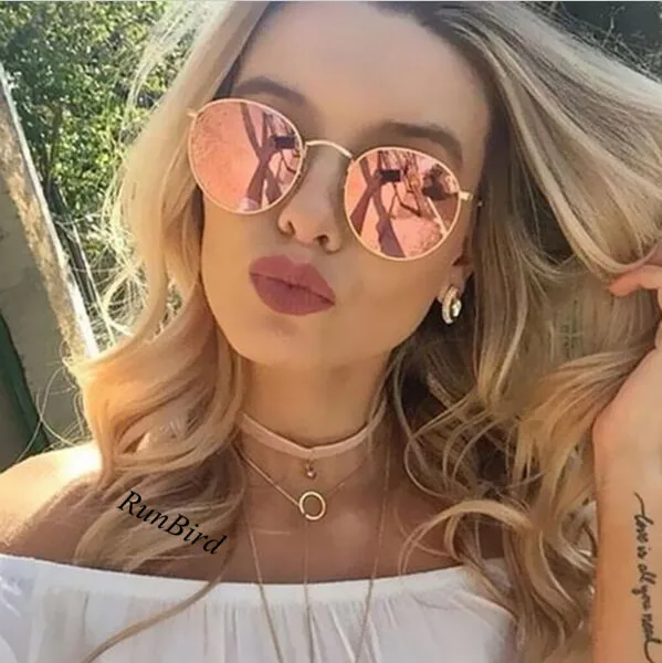 

Luxury Round Sunglasses Women Men Brand Designer Vintage Retro Mirror Sun Glasses For Women Ladies Sunglass oculos de sol R096
