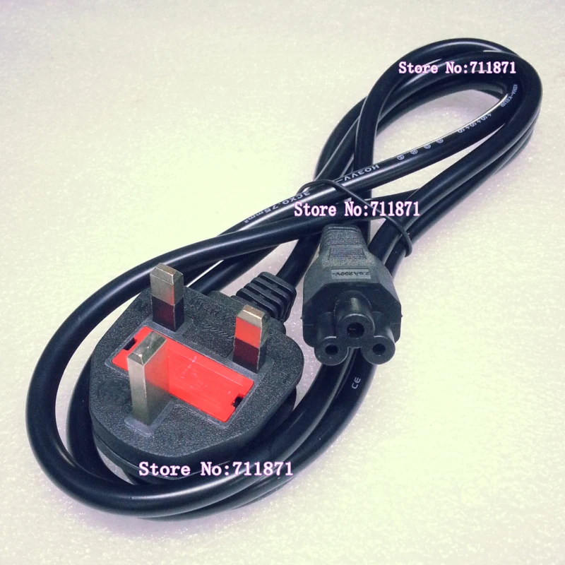 3*0.75mm Square IEC C5 UK Power Cord 180cm 3 Plug C5 UK Power Cable 3 hole IEC320 C5 UK Power Line Wire