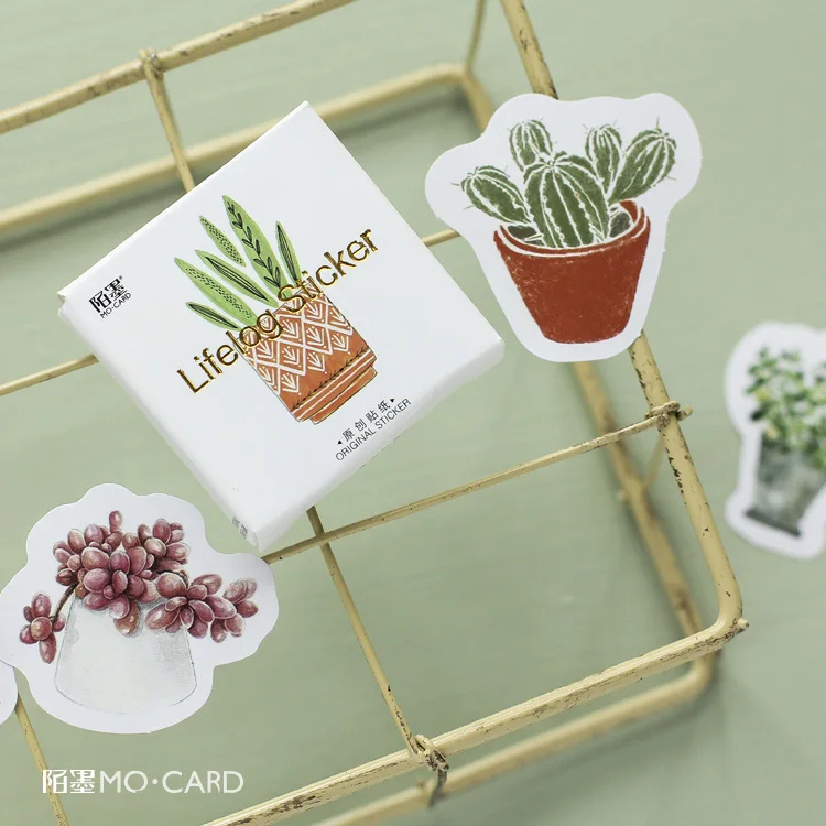 45 pcs/pack Pot Cultured Green Plants Label Stickers Decorative Stationery Stickers Scrapbooking DIY Diary Album Stick Label