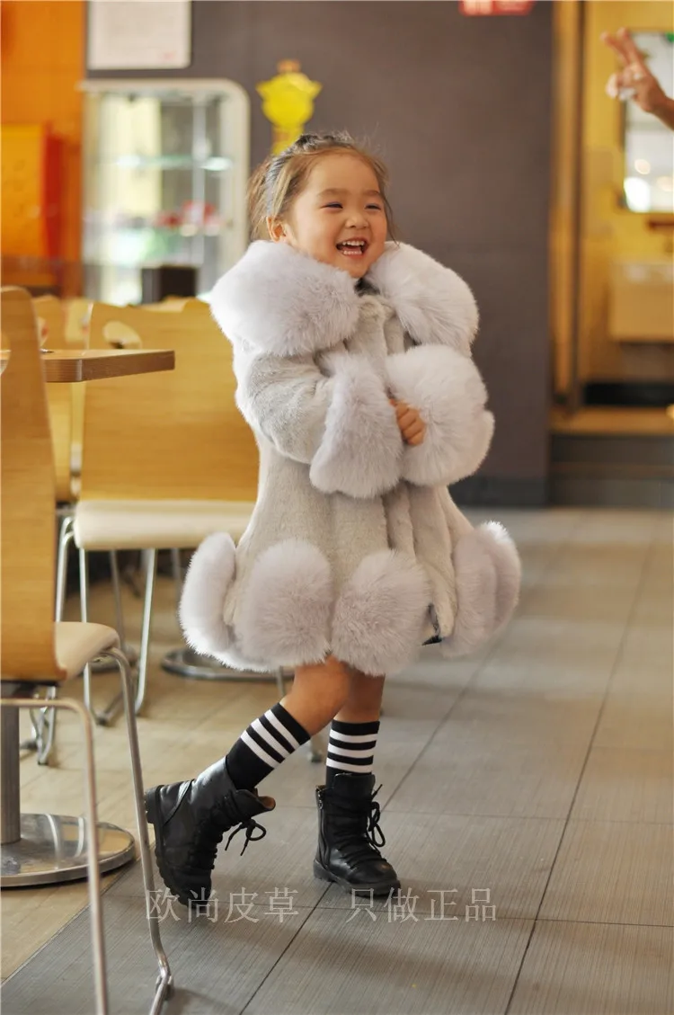 NEW FASHION CHILDREN WINTER COAT GIRL FAUX MINK FUR COAT FOX FUR COAT THICK WARM OVERCOAT FOR GIRL