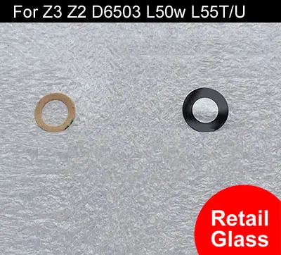 100% New Retail Back Rear Camera lens Camera cover glass with Adhesives For Sony Xperia Z3 Z2 D6503 L50w L55T L55U