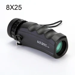 Pocket 8x25 Waterproof Monocular Compact And Portable Handheld Non-slip Telescope With Bak4 Prism Optics For Camping Tourism