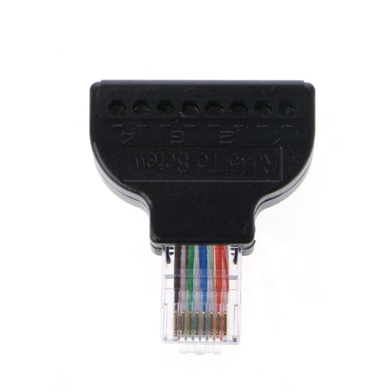 ESscreenshot-Adaptateur Ethernet RJ45 mâle à 8 broches, terminal AV, vis, convertisseur, prise de nuit pour caméra CCTV