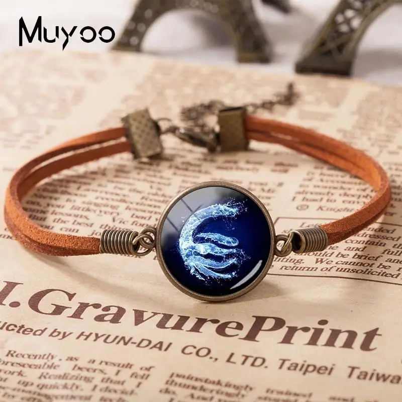 2019 New Avatar The Last Airbender Fire Nation Leather Bracelet Hand Craft Bracelets Glass Cabochon Jewelry
