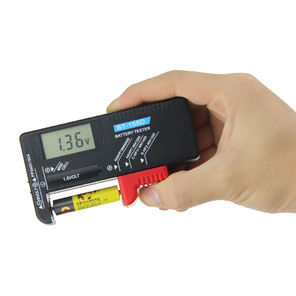 BT-168D Digital Battery Capacitance Diagnostic Tool Battery Tester LCD Display Check AAA AA Button Cell Universal Tester