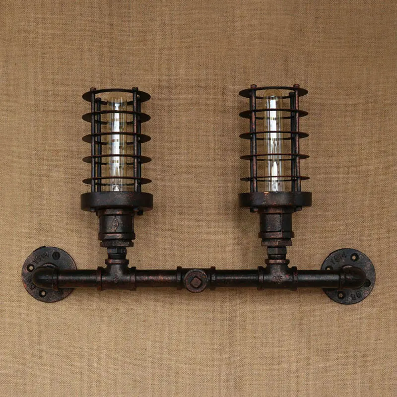 لوفت الرياح الصناعية البخار فاسق الحديد داخلي الجدار مصباح خمر مقهى متجر الملابس بار غرفة نوم تركيب المصابيح الأنابيب الجدار ضوء الصدرية