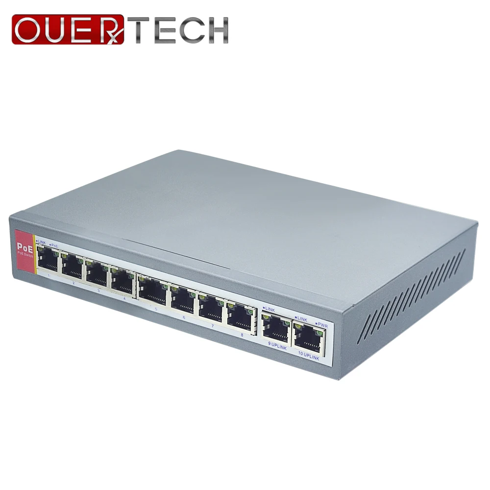 

IEEE802.3af 8+2 Port PoE Switch For IP Camera Power Over Ethernet PoE&Optical Transmission For IP Camera System Network Switches