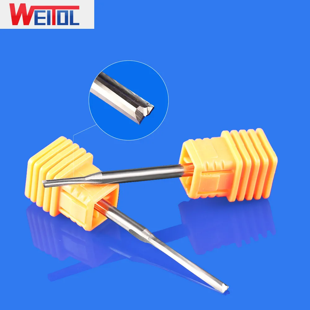 WeiTol 5A 3.175mm Shank Tungsten Steel Milling Cutter for Wood MDF Plastic 2 Flutes Straight Bits