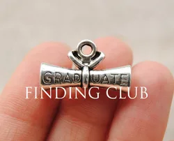 20 pcs  Silver Color Graduate Diploma Charms Pendant DIY Metal Bracelet Necklace Jewelry Findings A653