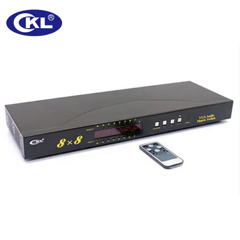 CKL-8A8 8x8 8 Port in 8 Port ra Ma Trận VGA Switch với Âm Thanh và IR từ xa Rackmount Kim Loại