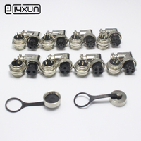 1Set GX16 Aviation Connector 2 3 4 5 6 7 8 9 Pin XLR Right Angle Male Plug + Female jack 16mm PCB Chassis Mount Socket