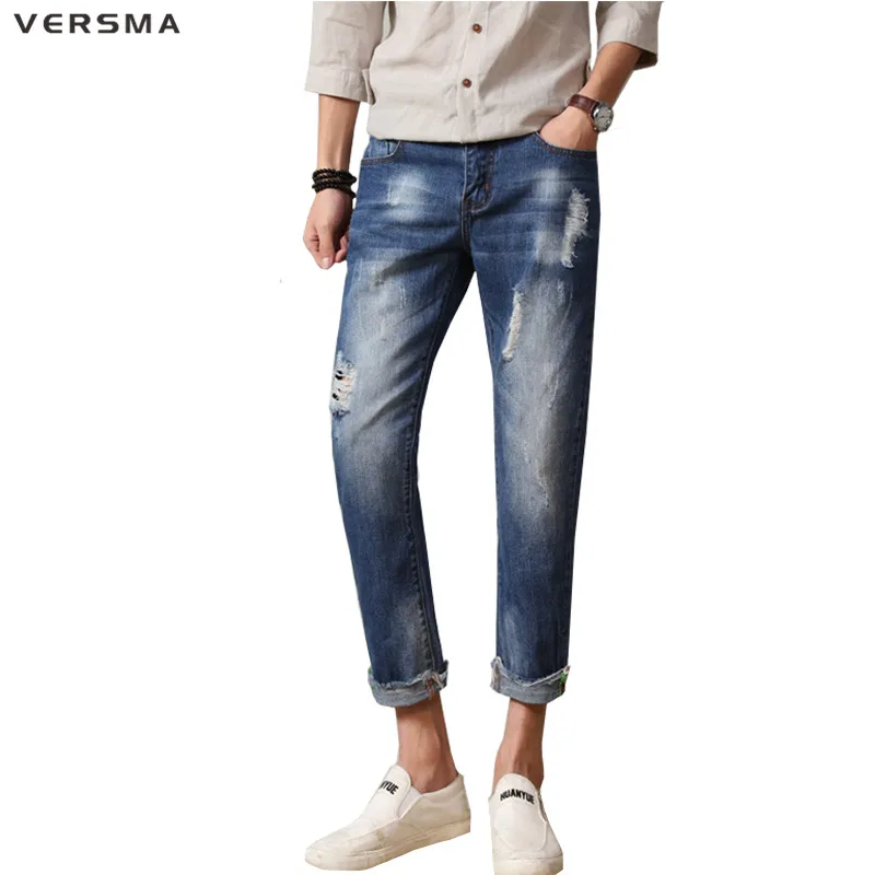 

VERSMA Skateboard Denim Jeans Men Latest Design Jeans Pants Torn Skinny Ripped Jeans for Men Hip Pop Mens Pants Brand-clothing