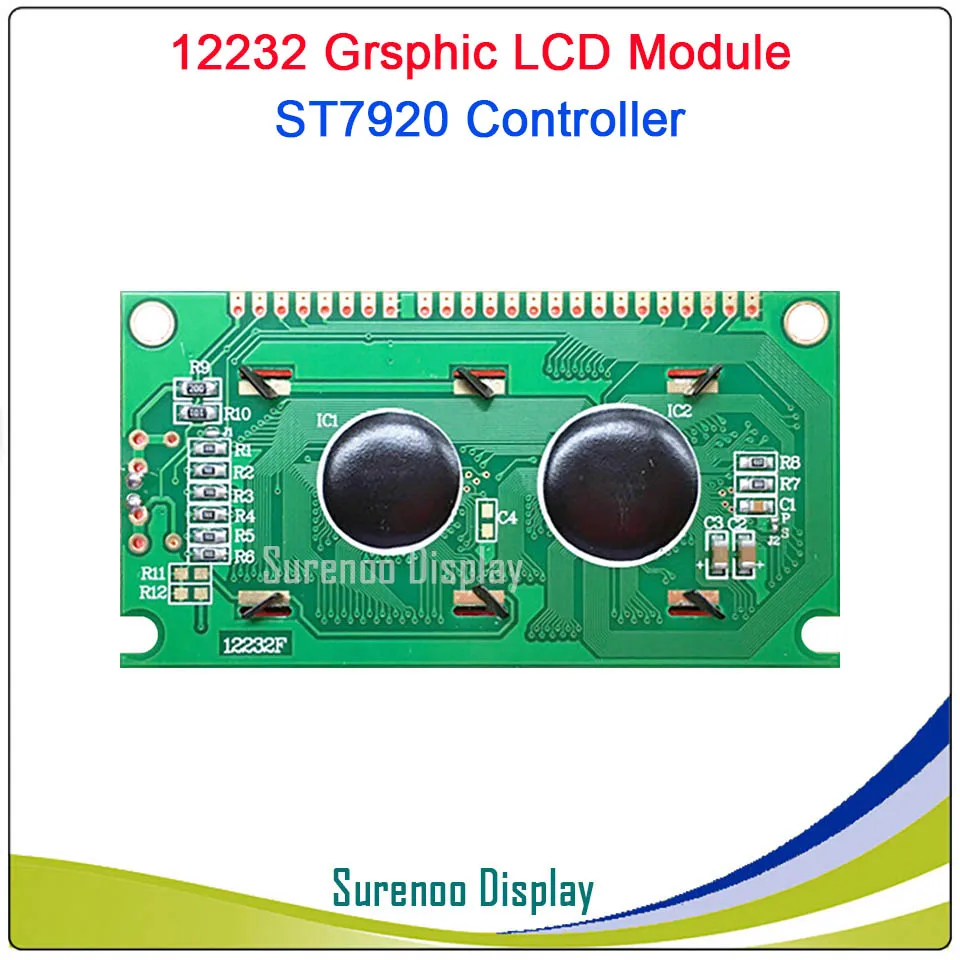 12232 122*32 Serial SPI/Parallel Grafis Modul LCD Tampilan Layar LCM Kuning Biru Putih Build-In ST7920/AIP31020