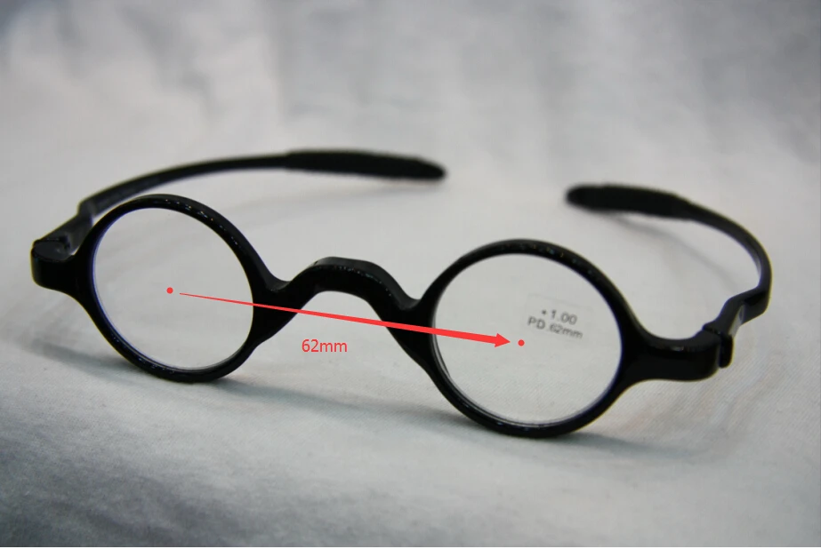 Classical Retro Round Frame Reading Glasses, Flexible Pocket Reader, Geek Presbyopia Glasses, +1.0 to +3.5 come with soft case