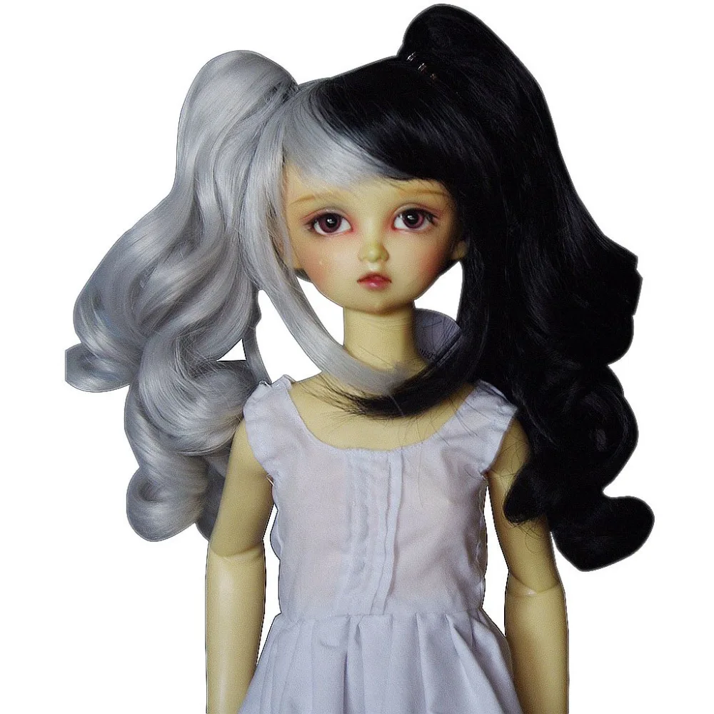 

[wamami] 97# White & Black Wig 1/6 SD DOD AOD DZ BJD Dollfie With Hair Clip