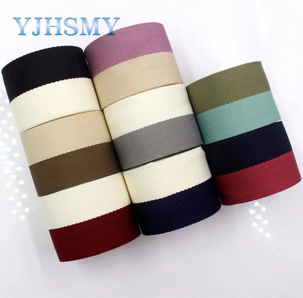 YJHSMY I-181103-132,10yards/lot,38mm Double-sided two-color striped ribbon DIY handmade bow headdress gift wrap materials