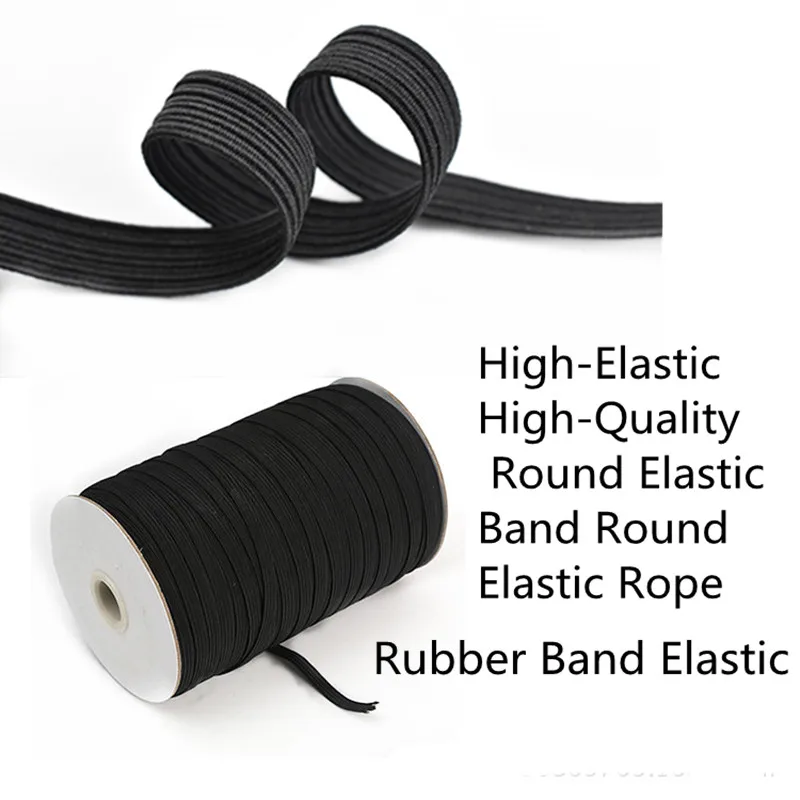 Hot sell 3-20mm *5m sewing elastic band white black high elastic Stretch rope for underware paja mas ties trim 5BB5630