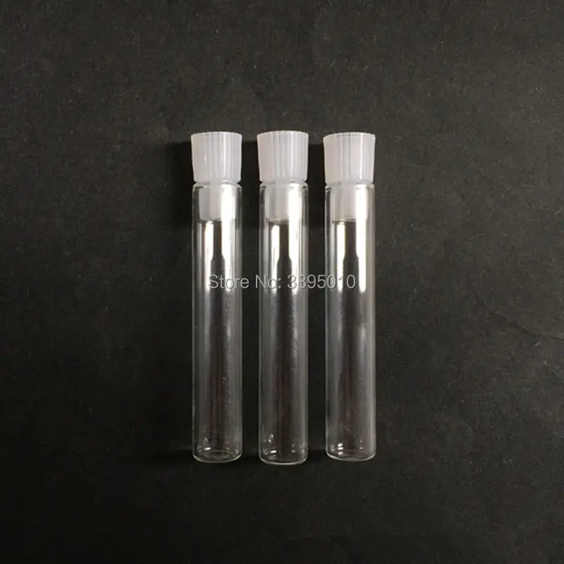 1ml mini glass perfume bottle Small parfume sample vials tester trial Perfume bottle with Clear Stoppers F739