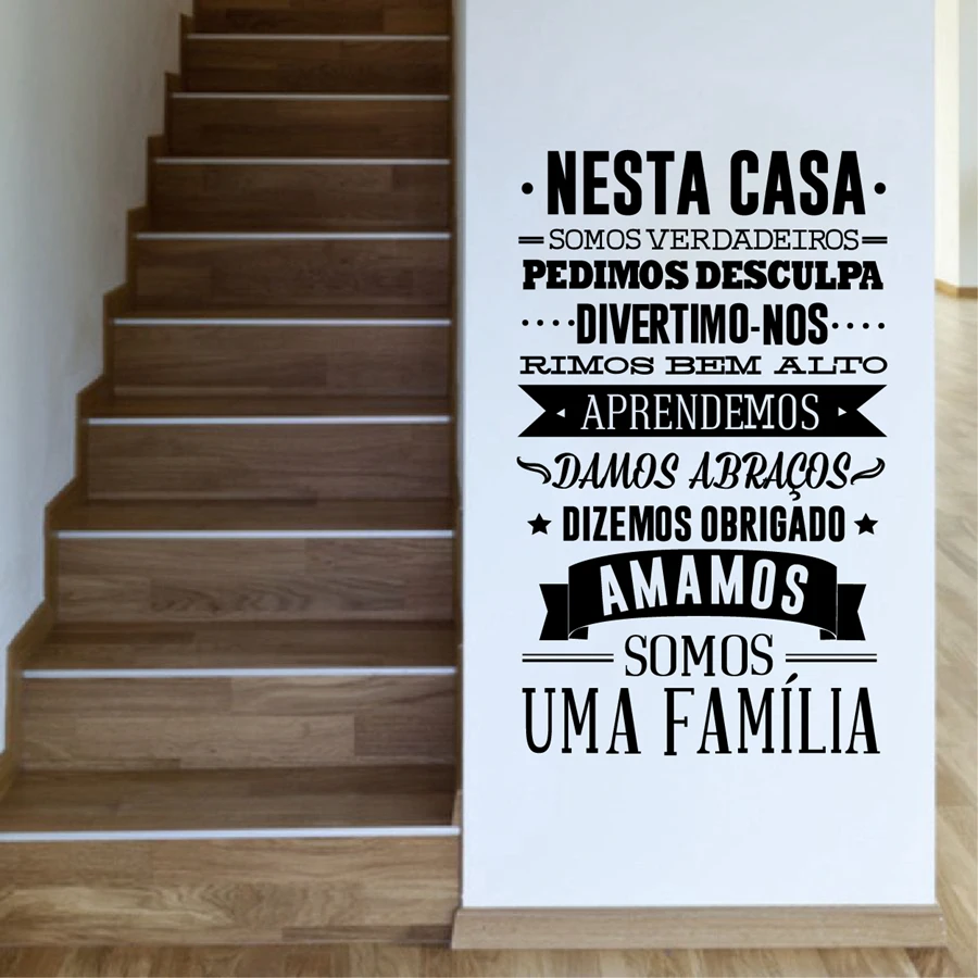 Portuguese house rules Wall Sticker Home Decoration , Portuguese Version Wall Decals Nesta Casa em Vinil Autocolante