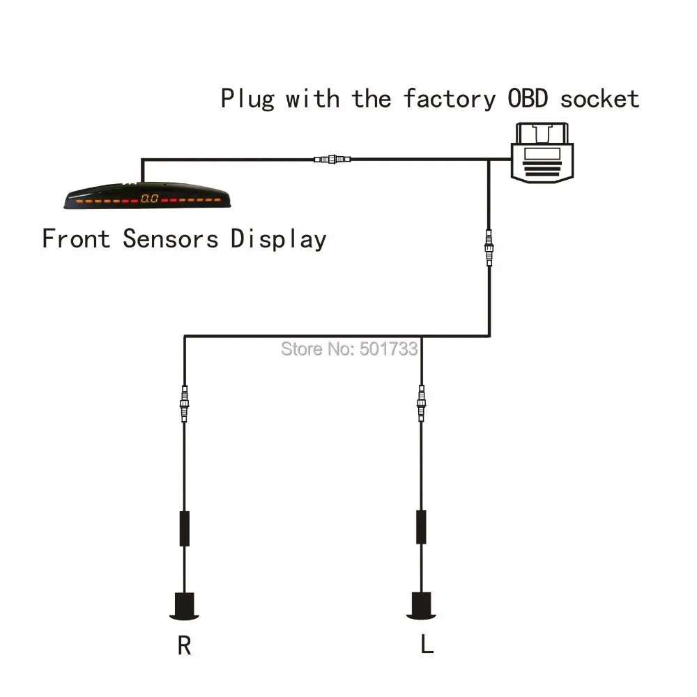 OBD FRONT PARKING SENSOR, CANBUS CONTROL, 0-20KMH WORKING, DIGITAL SENSOR, EASY INSTALLATION, NO WIRE CUT, NO CONTROL BOX