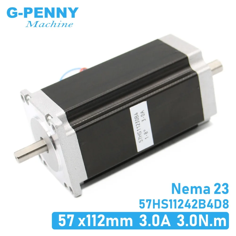 

G-Penny CNC NEMA23 Stepper Motor 57x112mm 4-lead 3A 3N.m double shaft 428Oz-in for 3D printer CNC Machine