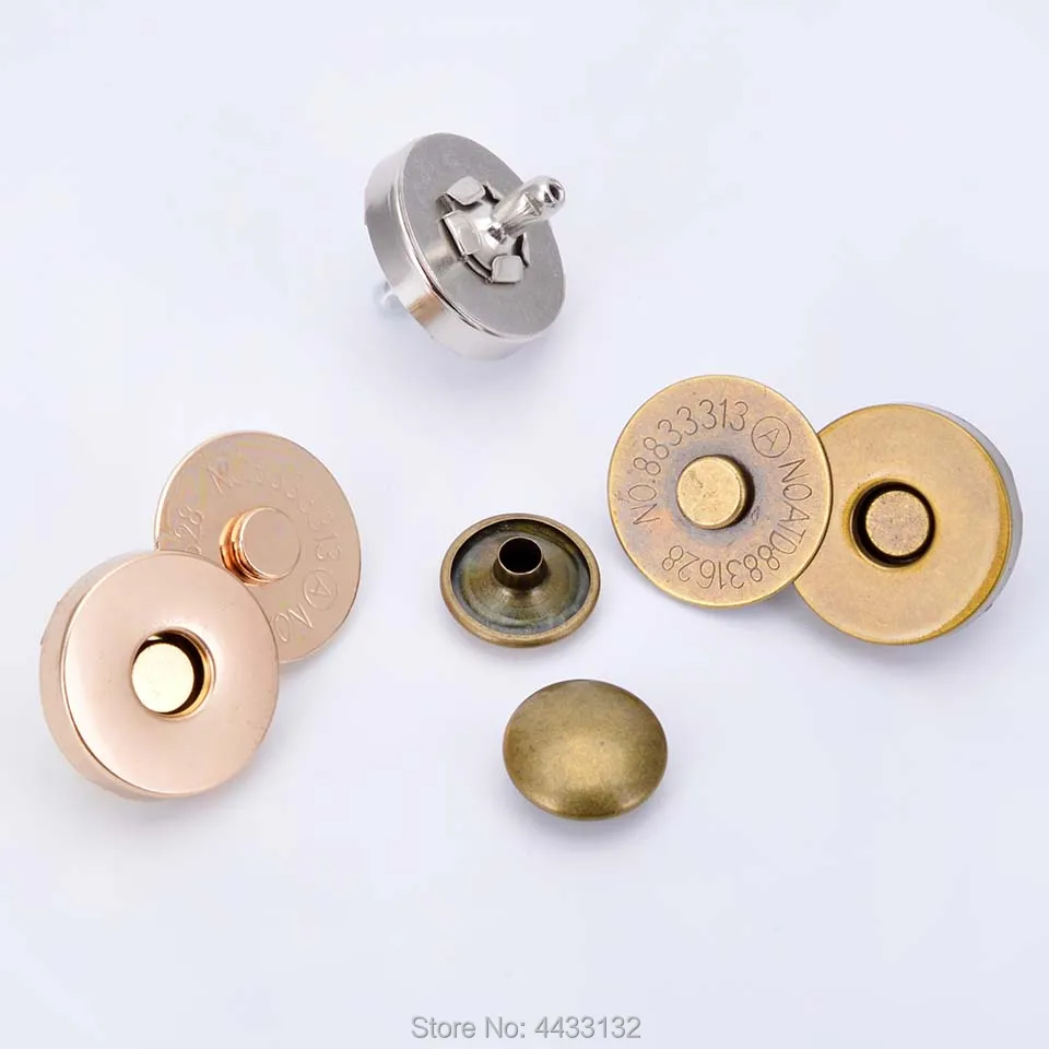 10Sets Double-sided rivet strong magnetic snap buttons for bags diy Accessories Wallet buckle Clothes button 14mm 18mmfour color