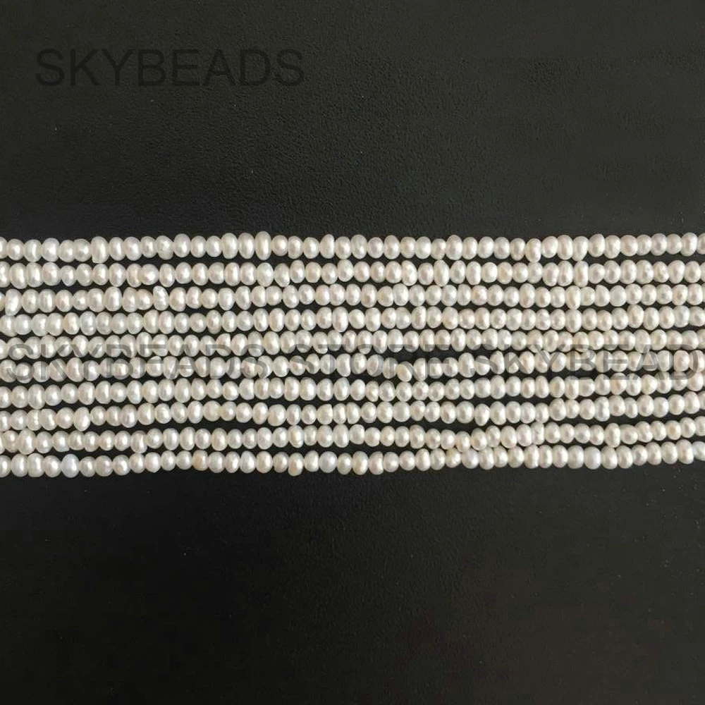 

Natural White Pearl Seed 2-3mm 3-4mm Tiny Small Micro Nearly Egg Round Loose Freshwater Pearl Strands for Jewelry Making Supply