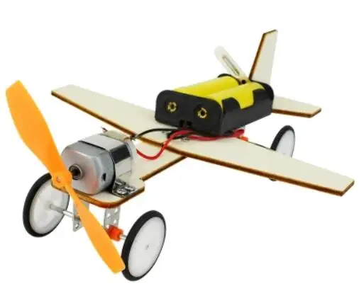 DIY wooden small aircraft Electrical energy is converted into mechanical energy Physical science experiment Children gift