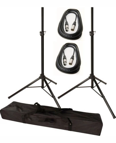 

Tripod Speaker Stands with 2pcs 25ft Cable and FREE Carrying Bag