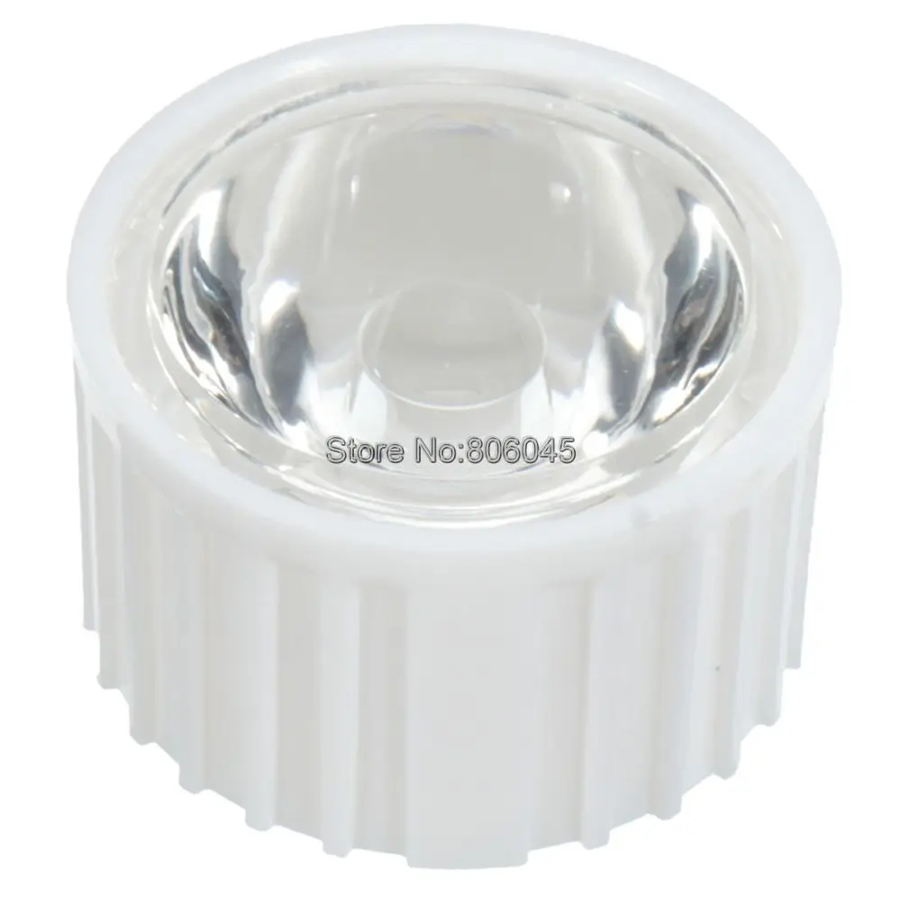 Refletor transparente liso para o emissor conduzido do poder superior, 5 15 30 45 60 90 ângulo de 120 graus, com suporte de 20mm, 10pcs