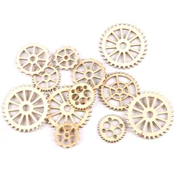 20 pz mix wheel gear pattern legno naturale Scrapbooking Craft per abbellimenti fatti a mano fai da te artigianato Decor 29-49mm MT2183