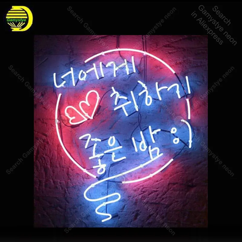 Neon light Signs Korean Neon Word Neon Bulb sign Lamp Handcraft Beer Bar PUB display Business neon Letrero Neons enseigne lumine