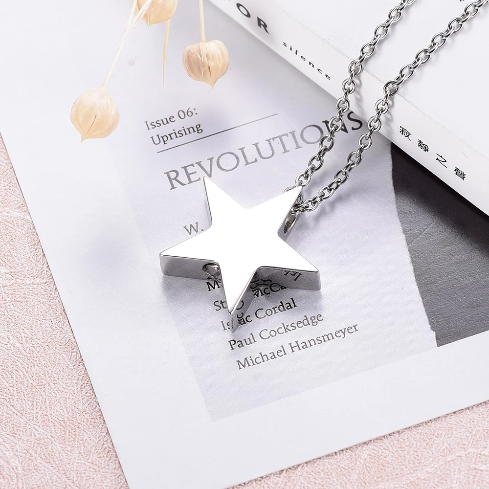 

Fish Star Cremation urn Necklace Memorial Jewelry for Pet Ashes pet 316 L Stainless steel Funeral Locket